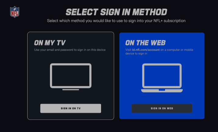 Select Sign in on Web option
