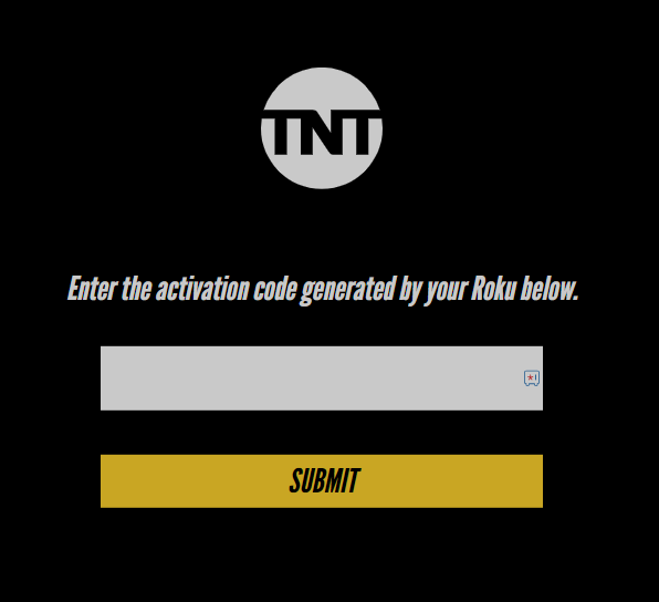 Enter the code and activate Watch TNT app on Roku