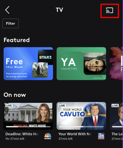 Click on Cast icon
