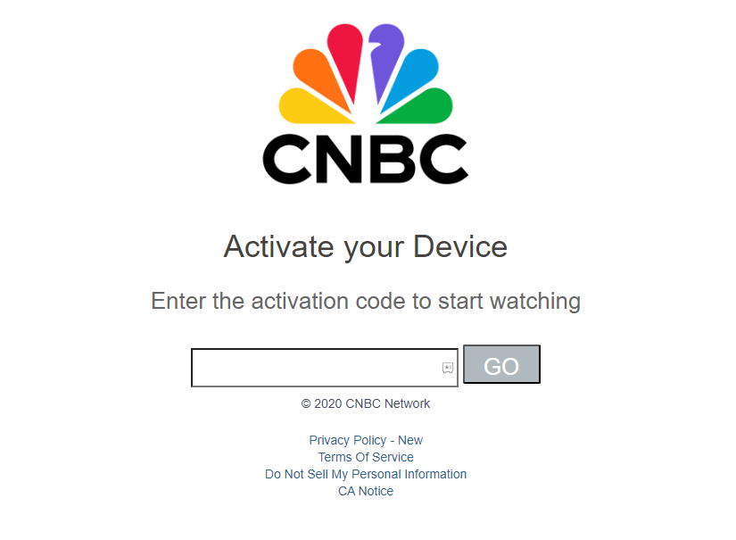 Enter the code and activate CNBC on Roku