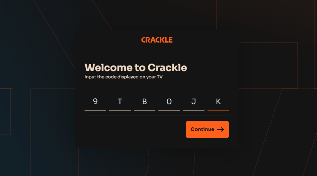 Enter the code and activate Crackle on Roku