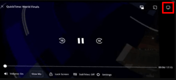 Tap on AirPlay and stream DIRTVision on Roku via iPhone