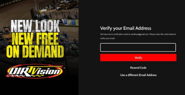 Enter the code and verify it to access DIRTVision app on Roku