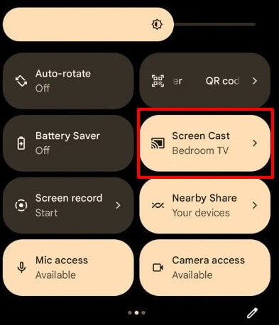 Choose the Screen Cast option