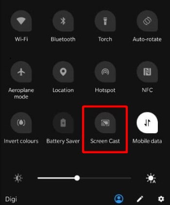 Choose the Screen Cast option