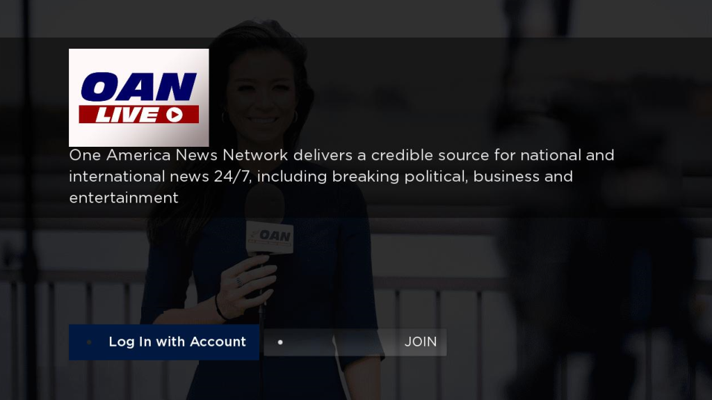 Tap on Login with Account option on OAN app