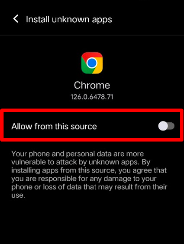 Turn on Allow From This Source option