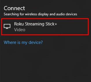 Choose your Roku device to stream the Redbox content