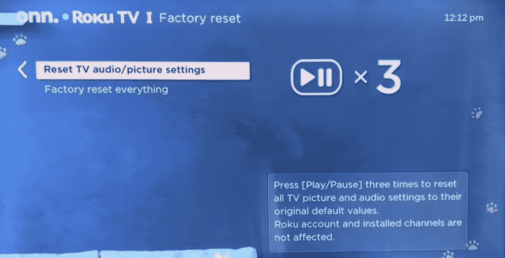 Reset the audio/picture settings to fix the Audio delay on Roku