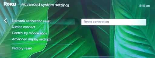 Reset your Roku network settings