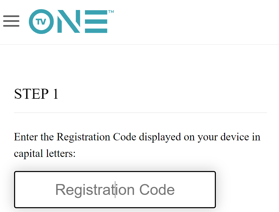 Enter the code to activate TV One on Roku