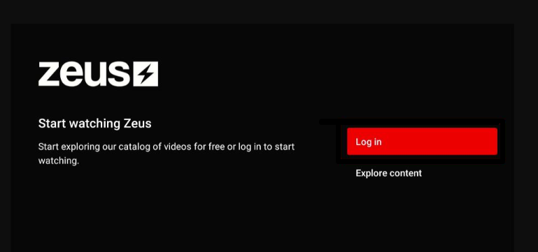 Tap on Login button on the Zeus Network app