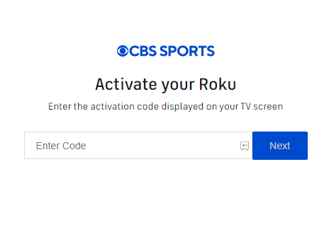 Enter the code and activate CBS Sports on Roku