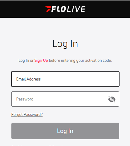 Enter the login details and activate FloSports on Roku