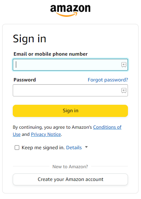 Enter the login details of Freevee on the website