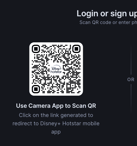Scan the QR and activate Hotstar on Roku