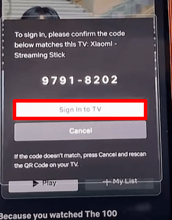 Select Sign in to TV and activate Netflix on Roku