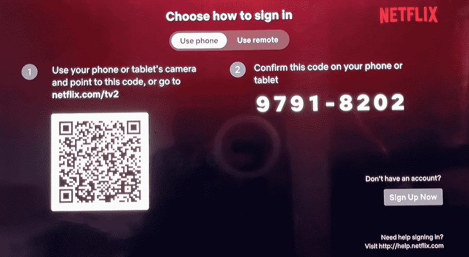Netflix Login page