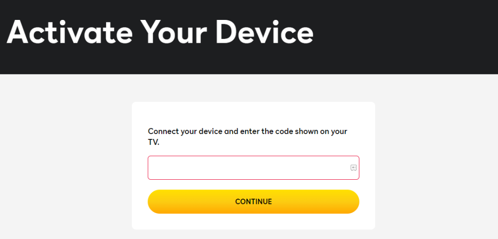 Enter the code and sign in Peacock on Roku