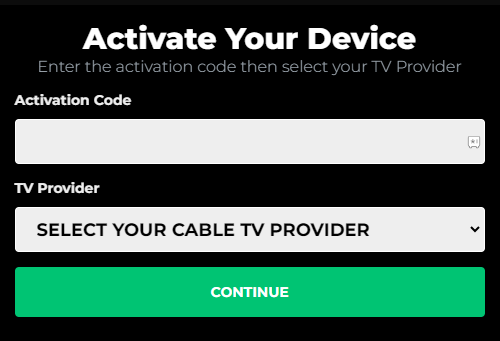 Enter the code and activate Univision on Roku