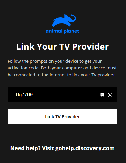 Enter the code and activate Animal Planet on Roku