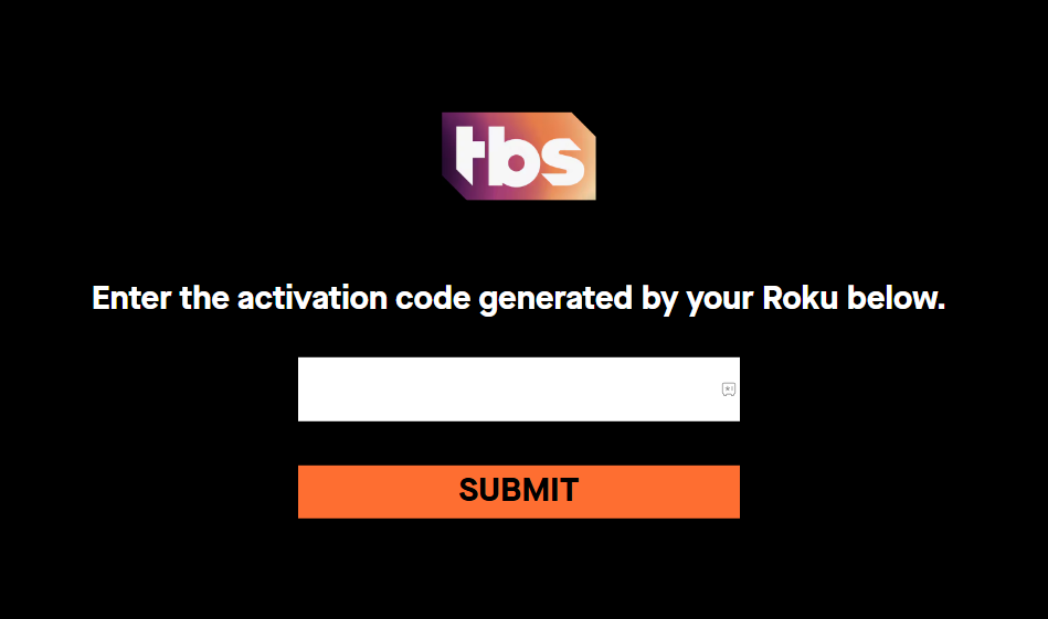 Enter the code and activate TBS on Roku