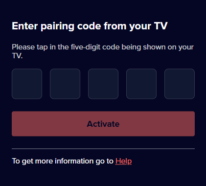 Enter the code and activate UKTV Play on Roku