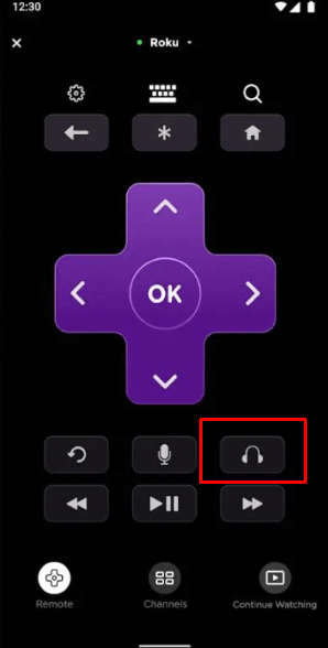 How to Connect Headphones to Roku TV - Tap the Headphones Icon