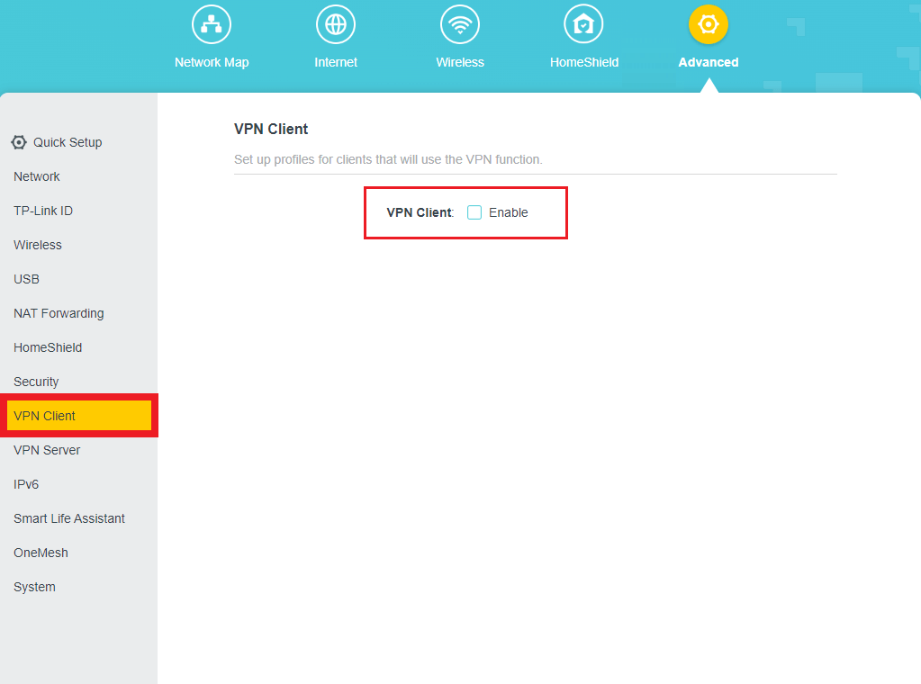 NordVPN - Enable VPN Client