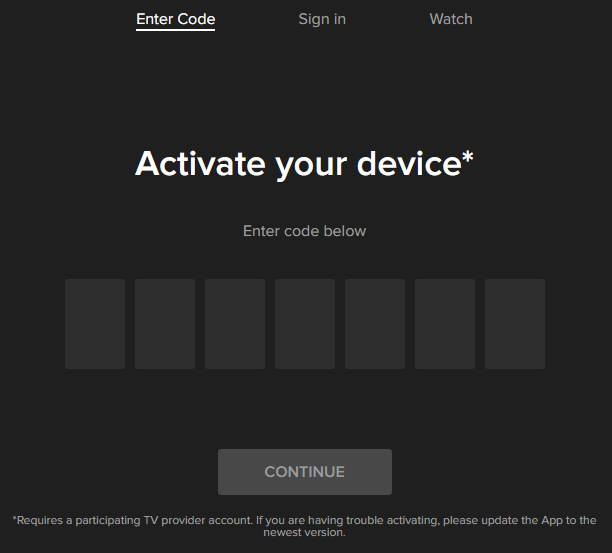 Enter the code and activate VH1 on Roku