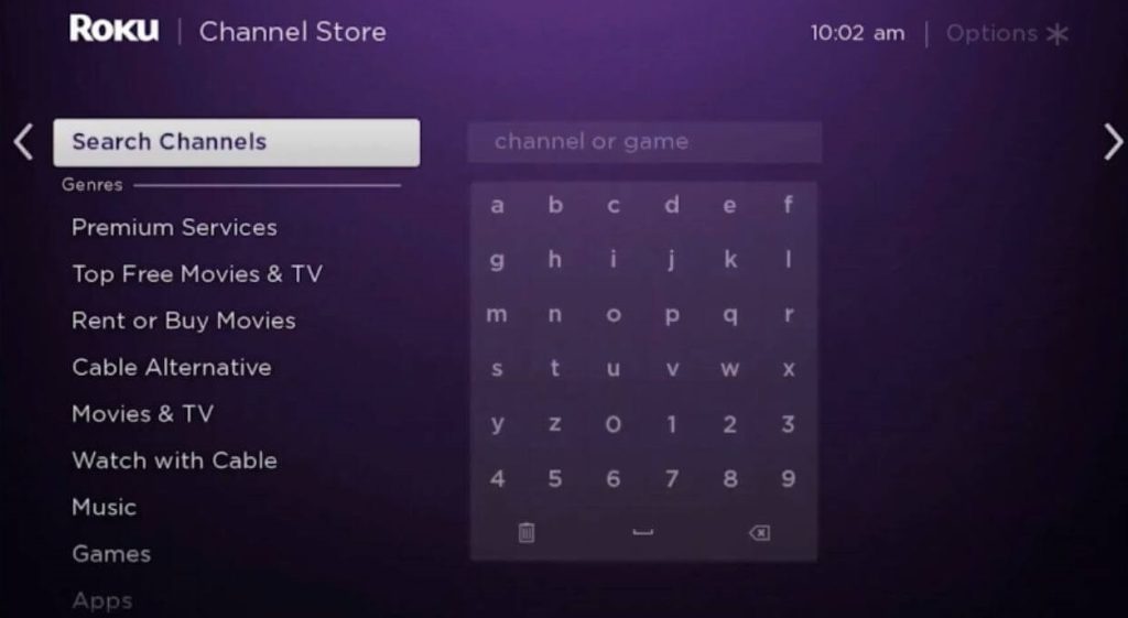Tap Search Channels