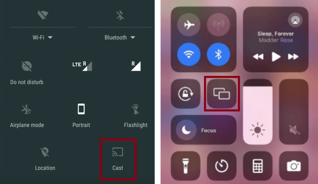 Click Cast or Screen Mirroring