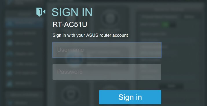 Sign in with your ASUS router account