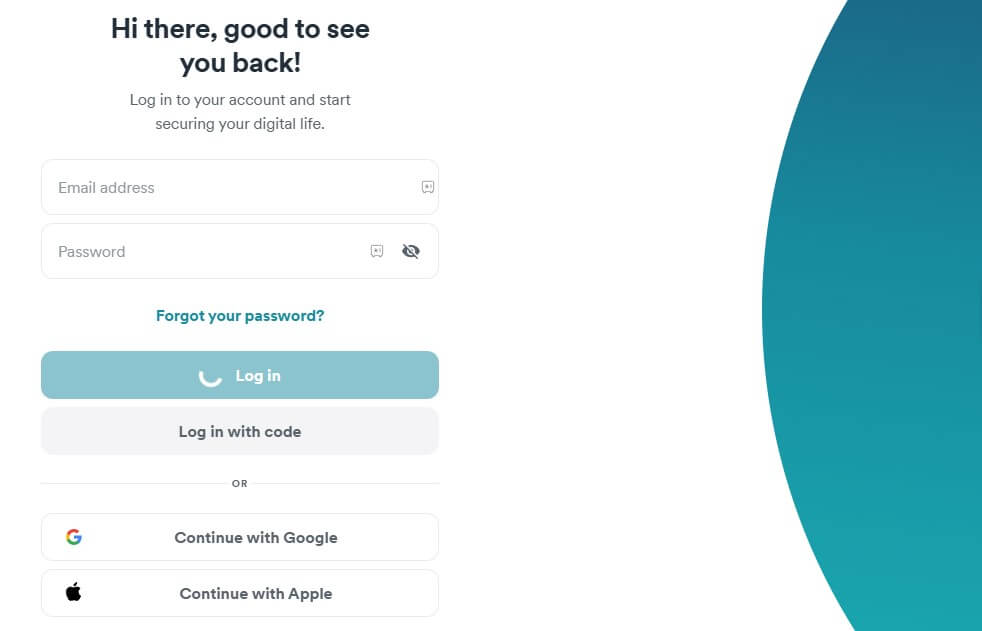 Log in with your Surfshark account credentials