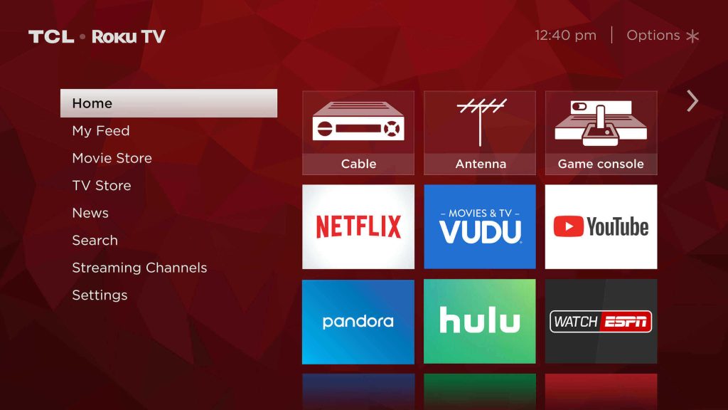 Click Streaming Channels on the Roku home page