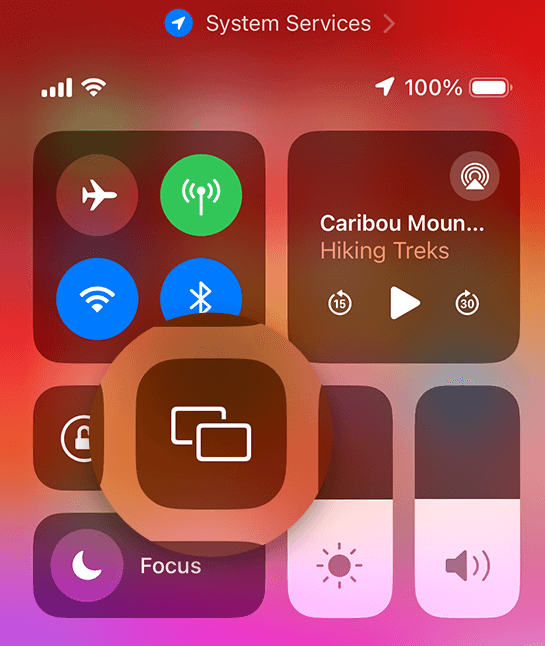Select the Screen Mirroring icon