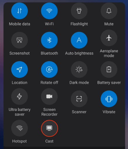 Click on the Cast icon