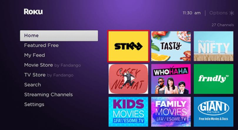 Open STIRR on Roku