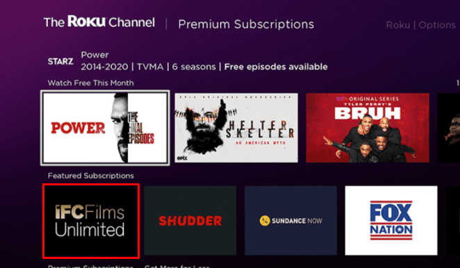 IFC Films Unlimited on Roku